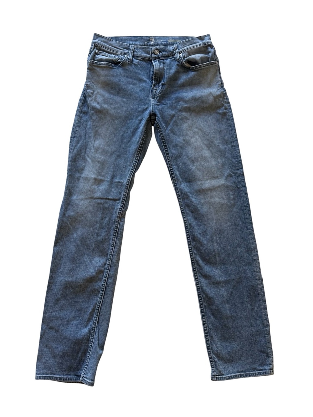 7 For All Mankind Skinny Jeans in Faded Blue